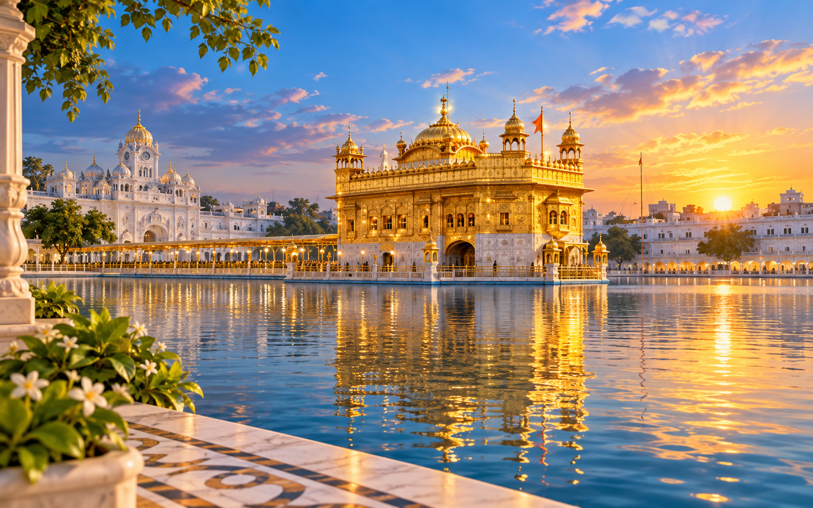 Golden Temple beside the sacred pool in Amritsar